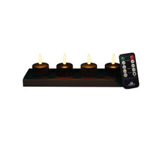 THEELICHT 3D LONT OPLAADBAAR MET AFSTANDSBEDIENING EN OPLAADSTATION D3.8H5CM ZWART SET VAN 4