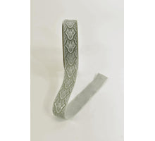 Satinband mit bedruckten Blättern 25mm 20mtr jade/weiß