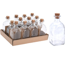 Packung mit 12 Flaschen Glas Quadrat 100ML mit Korken 5x5x11cm