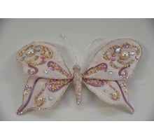 poly schmetterling o/c glitter rosa 20x15cm