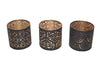 Teelichthalter Tolgoi 3fach sortiert 6x4x6cm Schwarz/Gold