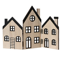 Haus, Straße, Triplex Natur, 30x0,5x20cm