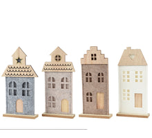 Filzhaus 4er-Set grau/taupe 12x4x26cm