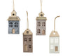 Filz-Hängeanhänger Haus, 4er-Set, grau/taupe, 6 x 0,6 x 12,5 cm