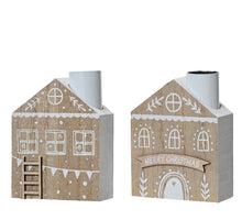 Kerzenhalter Haus Holz 2er Set Natur 7x3x9cm Natur
