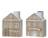 Kerzenhalter Haus Holz 2er Set Natur 7x3x9cm Natur