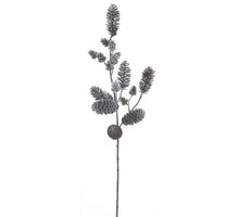Flocked pine cone spray brown 70cm