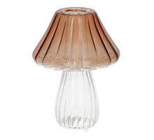 Kerzenhalter Pilz Amanita D10 H13cm Braun/Klares Glas