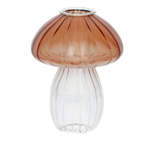 Kerzenhalter Pilz Portcini D9 H11,6cm Braun/Klarglas
