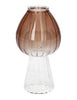 Kerzenhalter Pilz Morel D6,5 H12,3cm Braun/Klarglas