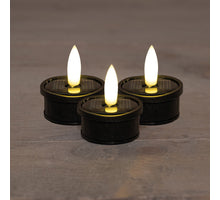 SOLAR-TEELICHT 3D-LONTEN-SET, 3ER-PACK, SCHWARZ / BLISTER