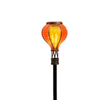 SOLAR-HEISSLUFTBALLON ZUM AUFSTECKEN 12LED MIT FLAMMENEFFEKT 11X57CM GELB/ORANGE