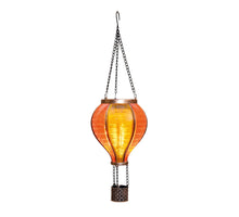 SOLAR-HEISSLUFTBALLON 12LED MIT FLAMMENEFFEKT 11X36CM GELB/ORANGE
