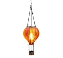 SOLAR-HEISSLUFTBALLON 20LED MIT FLAMMENEFFEKT 14X45CM GELB/ORANGE