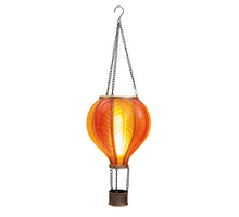 SOLAR HEISSLUFTBALLON 24LED MIT FLAMMENEFFEKT 20X62CM GELB/ORANGE