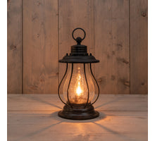 SOLAR-VINTAGE-LATERNE 22LED/17X17X31CM MIT FLAMMENEFFEKT
