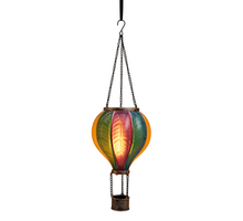 SOLAR HEISSLUFTBALLON 20LED MIT FLAMMENEFFEKT 14X45CM MULTI