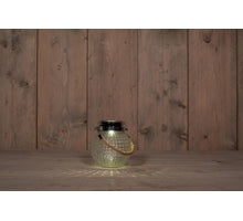 SOLARLATERNE GRÜN 20CM LED WARMWEISS