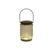 SOLAR LATERNE 1LED GLAS 8.5X12CM OLIV ( 2V-25MA SOLAR)