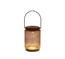 SOLAR LATERNE 1LED GLAS 8.5X12CM TERRA ( 2V-25MA SOLAR)