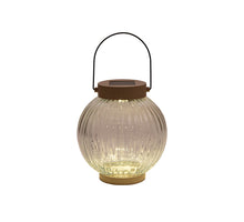 LATERNE SOLAR 1LED GLAS 14,5X15CM SAND (2V-25MA SOLAR)