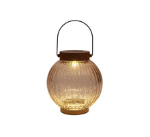SOLAR LATERNE 1LED GLAS 14,5X15CM TERRA ( 2V-25MA SOLAR)