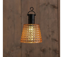 SOLAR-HÄNGELEUCHTE AMBER 12,5X12,5X16CM 1LED WARMWEISS