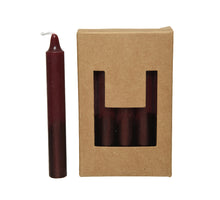 Geschenkpackung a 10 Kerzen in Wachs getaucht metallic - Durchmesser 1,3-H10,5cm - Mahagoni