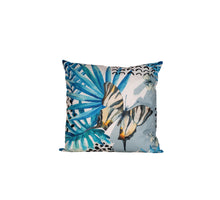 OUTDOOR-KISSEN BLAU VOGEL UND BLUMEN 45X45CM