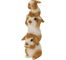 KANINCHEN HÖREN, SEHEN, SCHWEIGEN POLYSTONE 12X10,5X29,5CM