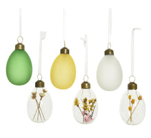 Geschenkpackung a 6 Eierglas grün/gelb H6 D4cm