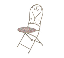 Bistro-Stuhl narbonne Eisen im Freien taupe Mosaik 46x39x93cm