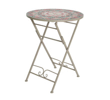 Bistro-Tisch narbonne Eisen im Freien taupe Mosaik H76 D60cm