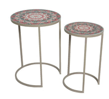 Beistelltisch narbonne Eisen im Freien Taupe Mosaik H54 D40cm