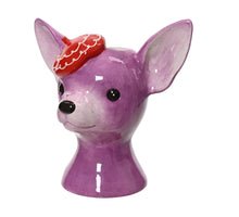 Vase Dolomit lila L.22,9cm x B.14,5cm x H.17,8cm