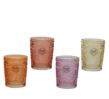 Wassertrinkglas 4 Farben sortiert H.10cm T.8cm