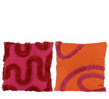 Kissen aus Polyester und Baumwolle, zweifarbig orange, L. 45 cm x B. 45 cm x H. 3 cm