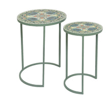 Beistelltisch cancun Eisen Outdoor grün Mosaik H.54cm T.40cm