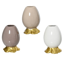 Einblumen-Vase aus Porzellan, graumeliert, 3 Farben sortiert, D8,5 H12cm