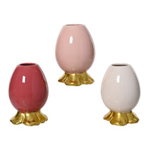 Einblumen-Vase aus Porzellan, Rosenmix, 3 Farben, sortiert, D6 H9cm