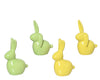 Porzellan-Kaninchen 4-teiliges Springmix-Set 5x8x12cm
