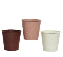 Pflanzgefäß Zink 3 Farben sortiert H12.6 T14cm