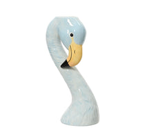 Vase Dolomit Vogel hellblau L.13cm x B.8.3cm x H.25.5cm