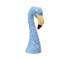 Vase Dolomit Vogel blau L.14.6cm x B.11.5cm x H.35.5cm