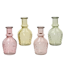 Vase Glas 4 Farbe Pastell sortiert H.18cm T.9.5cm