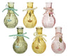 Vase Glas 6 assortiert mit Anhänger H.11.5cm T.6.5cm