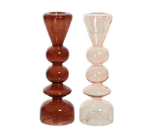 Kerzenleuchter Glas 2 Farben sortiert H19 D6cm