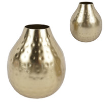 Vase aus Metall, goldfarben, Ø 12 cm, H 14 cm, 2er-Set