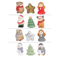 Set mit 3 Weihnachtsmannfiguren, 3,5 x 2,5 x 6 cm, Terrakotta, 4 verschiedene Ausführungen.