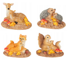 Herbsttiere Mutter Kind 4er Set 12x10x10cm Polyester